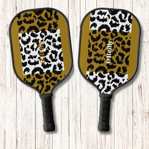 Palas De Pickleball Patrón moderno de piel de animal monocromático