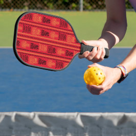 Palas De Pickleball Patrón Nativo Rojo Tribu étnica Boho Cultura