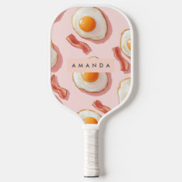 Palas De Pickleball Patrón personalizado de huevo y tocino rosado