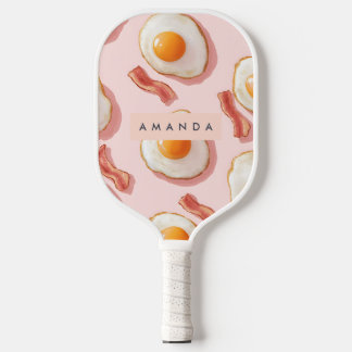 Palas De Pickleball Patrón personalizado de huevo y tocino rosado