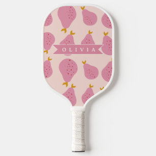 Palas De Pickleball Patrón Personalizado de Pera Rosa Fruta Monada Fem