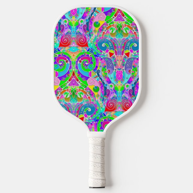 Palas De Pickleball Patrón Pintado A Mano Y Digitalmente Art. 22 (Anverso)