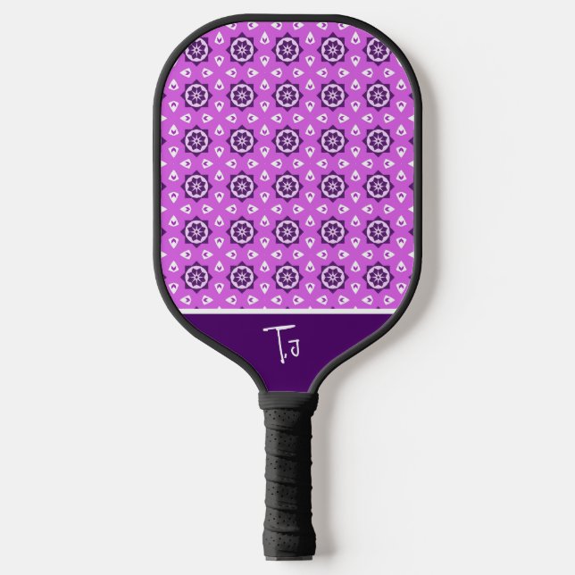Palas De Pickleball Patrón púrpura del hexágono (Anverso)