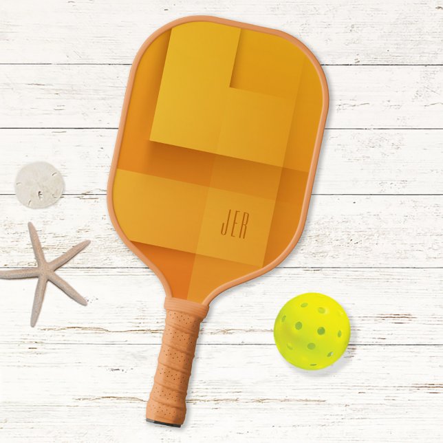 Palas De Pickleball Patrón resumen Iniciales monogramadas Naranja Pro (Subido por el creador)