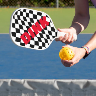 Palas De Pickleball Patrón retro controlado negro y blanco