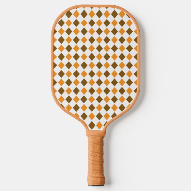 Palas De Pickleball Patrón retro de diamante marrón (Anverso)