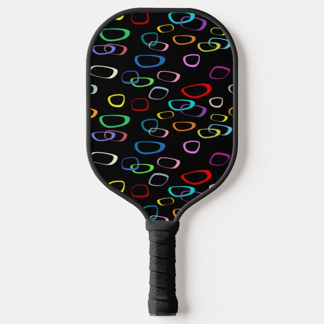Palas De Pickleball Patrón retro en negro (Anverso)