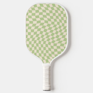 Palas De Pickleball Patrón retro ondulado de contraste verde