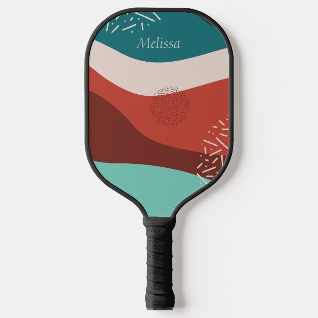 Palas De Pickleball Patrón Retro Personalizado (Anverso)