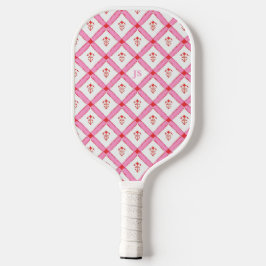 Palas De Pickleball Patrón rojo y rosado con las iniciales