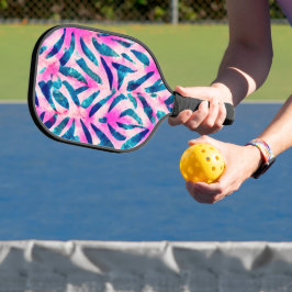 Palas De Pickleball Patrón rosa de hoja tropical