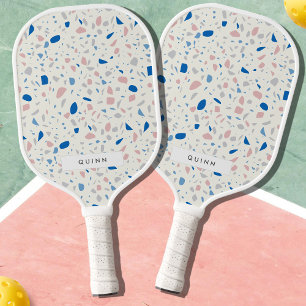 Palas De Pickleball Patrón Terrazzo Neutral Natural Elegante