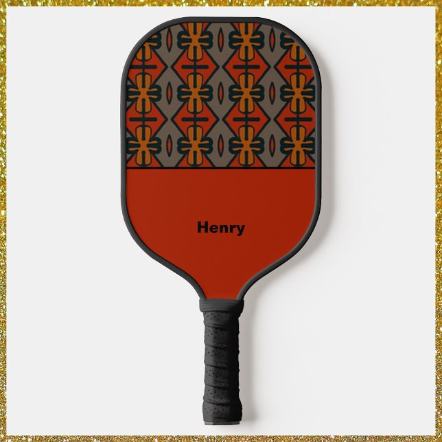 Palas De Pickleball Patrón tribal de Naranja de flores remo de pelleja (Subido por el creador)