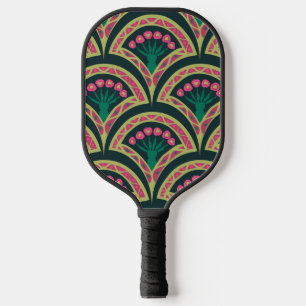 Palas De Pickleball patrón verde en forma de cáscara