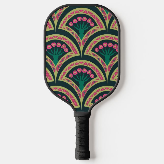 Palas De Pickleball patrón verde en forma de concha (Anverso)