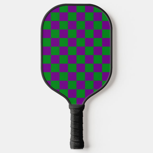 PALAS DE PICKLEBALL PATRÓN VERDE Y PURPLE MARDI GRAS COMPROBADO (Anverso)