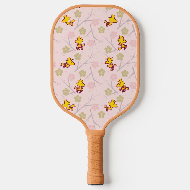 Palas De Pickleball Patrón Woodstock de cerezo rosa (Anverso)