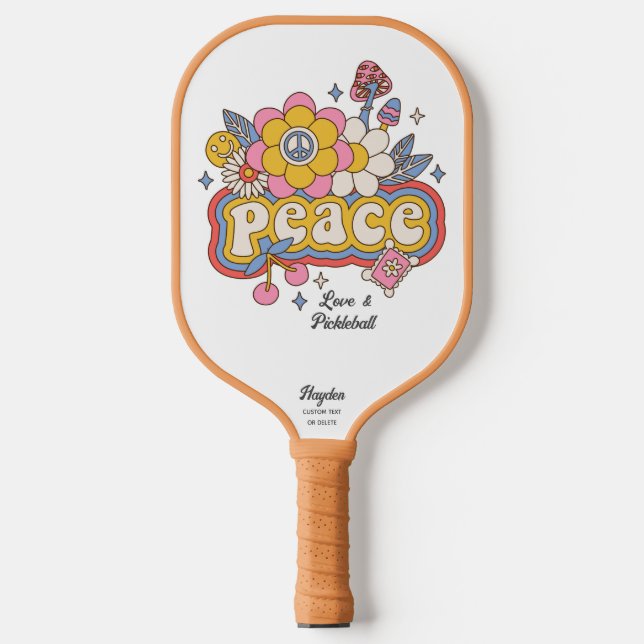 Palas De Pickleball Paz Amor y Baloncesto Palabra Arte Personalizado N (Anverso)