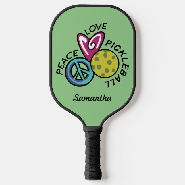 Palas De Pickleball Peace Love Pickleball Personalizado (Anverso)