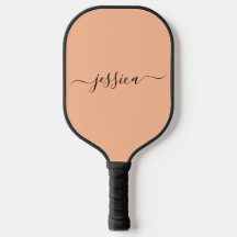 Peach fuzz script name pickleball paddle