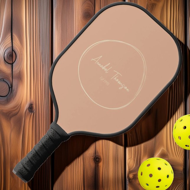 Palas De Pickleball Peach Moderno De Mediados Del Siglo | Nombre del g (Subido por el creador)