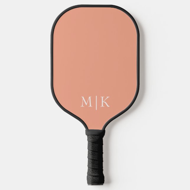 Palas De Pickleball Peach y White | Monograma moderno (Anverso)
