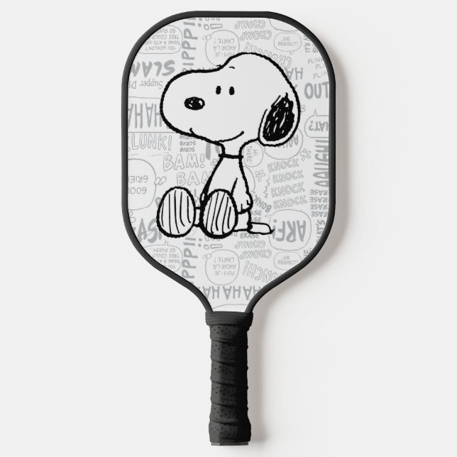 Palas De Pickleball PEANUTS | Snoopia sobre los cómics blancos negros  (Anverso)