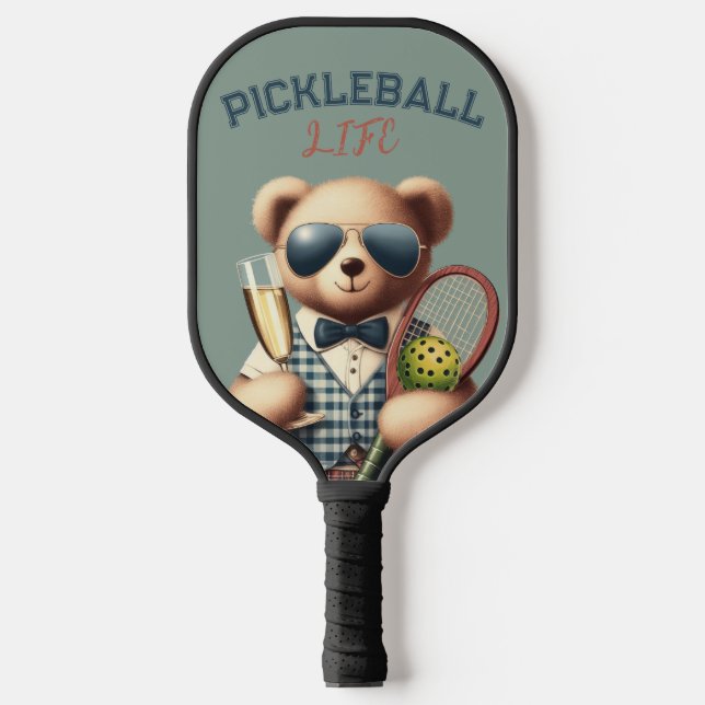 Palas De Pickleball Peluquería Boy Teddy Bear Champán Paddle (Anverso)