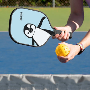 Palas De Pickleball Pengüino Lindo Azul Personalizado para Niños y Adu