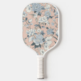 Palas De Pickleball Peonías Azules Flor Botánica Vintage Floral Meloco