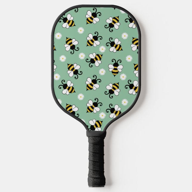 Palas De Pickleball Pequeñas abejas y flores de margarita (Anverso)