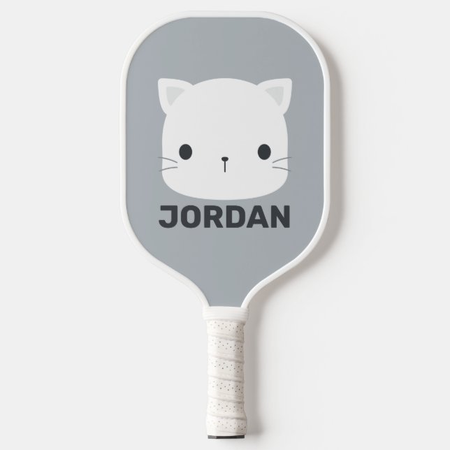 Palas De Pickleball Pequeño gato con nombre personalizado (Anverso)