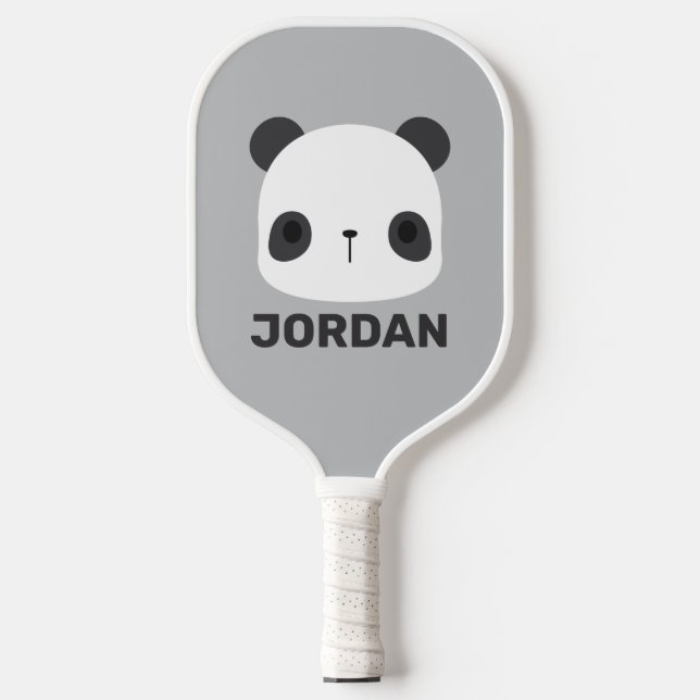 Palas De Pickleball Pequeño oso oso panda con nombre personalizado (Anverso)