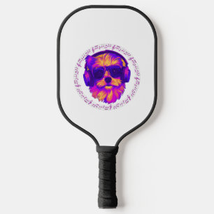 Palas De Pickleball perro con auriculares perro con gafas