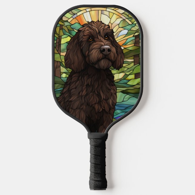 Palas De Pickleball Perro de Labradoodle Negro (Anverso)