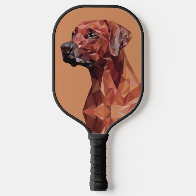 Palas De Pickleball Perro geométrico marrón en Brown (Anverso)