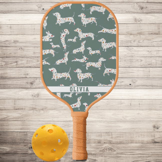 Palas De Pickleball Perro Wiener Personalizado, Flor De Perro De Salch