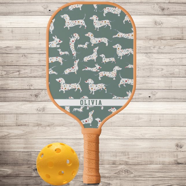 Palas De Pickleball Perro Wiener Personalizado, Flor De Perro De Salch (Subido por el creador)