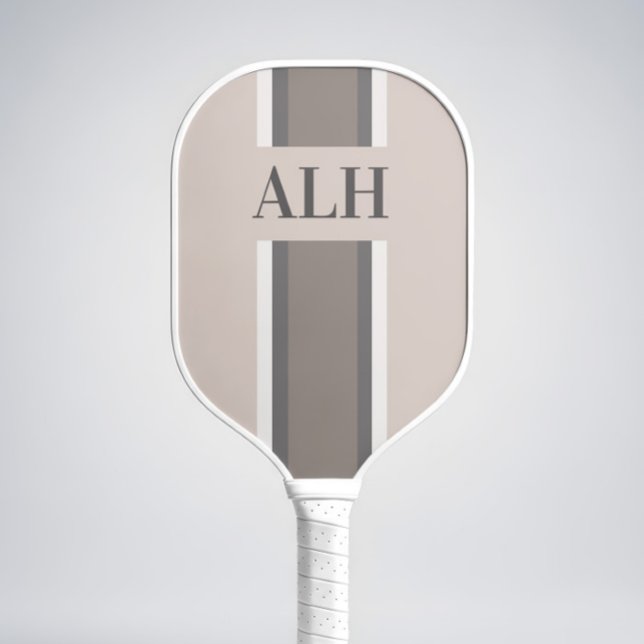 Palas De Pickleball Personalised Neutral Stripe Custom Initials Modern (Subido por el creador)