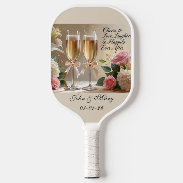 Palas De Pickleball Personalised  Wedding Pickleball Paddle (Anverso)