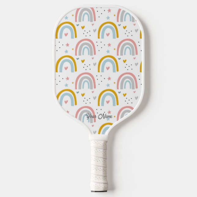 Palas De Pickleball Personaliza tu lindo arcoiris (Anverso)