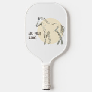 Palas De Pickleball Personalizable Coma Moderna Mínima Cuta Caballo Un