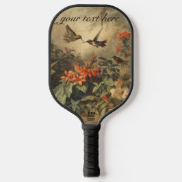 Palas De Pickleball Personalizable de colibríes botánicos vintage