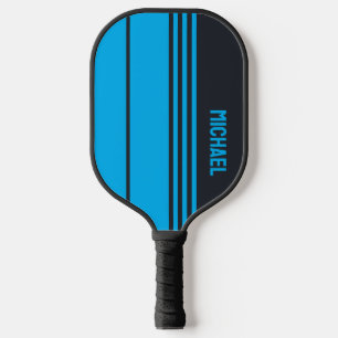 Palas De Pickleball Personalizable gris y azul sólido
