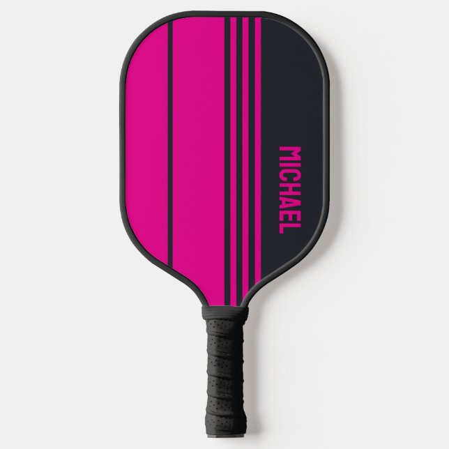 Palas De Pickleball Personalizable gris y rosa sólido (Anverso)