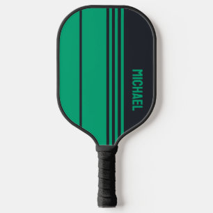 Palas De Pickleball Personalizable gris y verde sólido