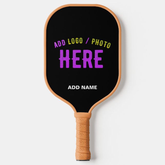 PALAS DE PICKLEBALL PERSONALIZABLE MODERNO ESTILO NEGRO VERIFICADO MAR (Anverso)