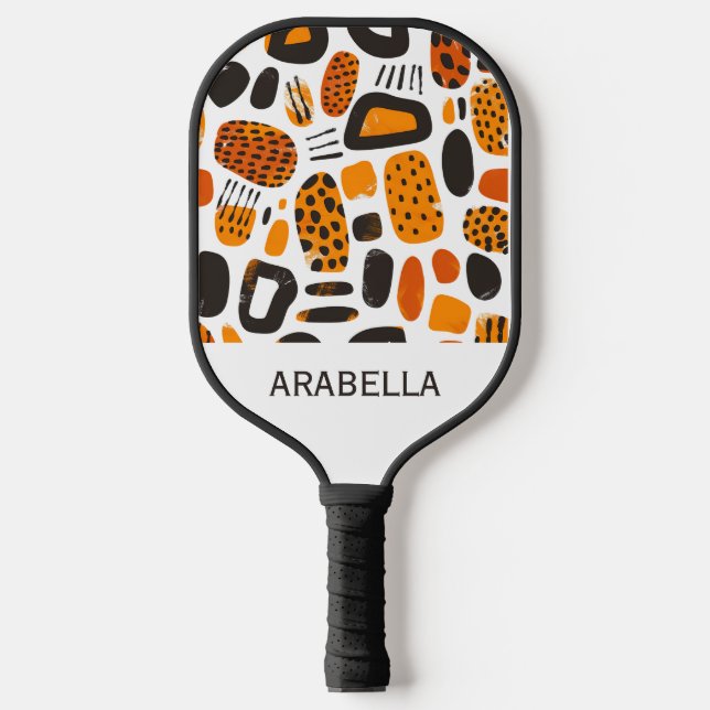 Palas De Pickleball Personalizable Negrita Resumen Retro Geométrico Mo (Anverso)