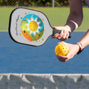 Palas De Pickleball Personalización artística abstracta colorida