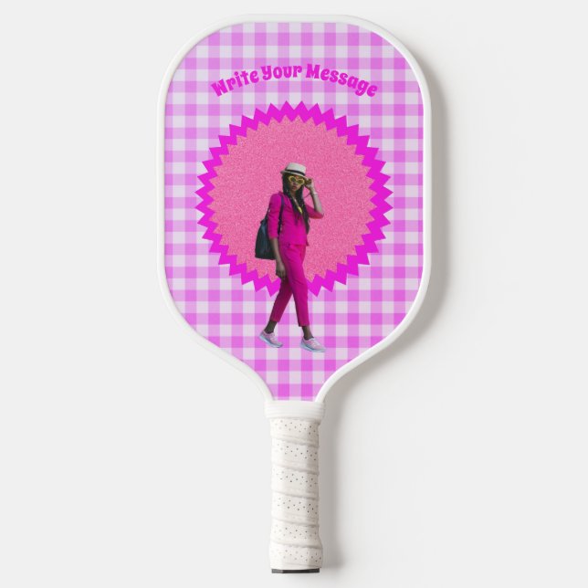 Palas De Pickleball Personalización de su mensaje fotográfico Barbie (Anverso)